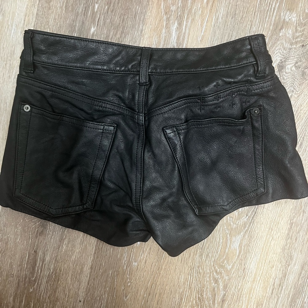 Ksubi Black Leather Women's Shorts